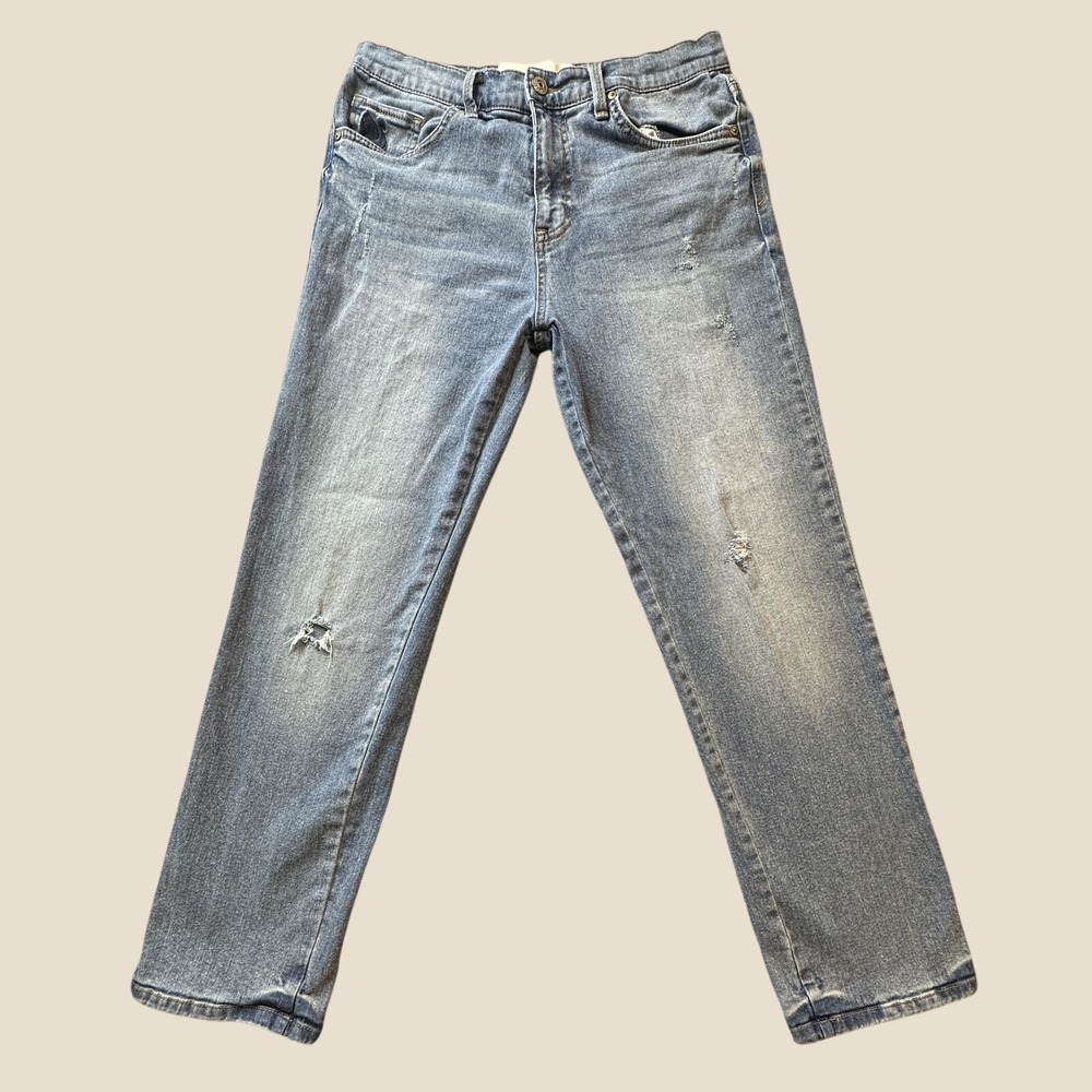 Gloria Vanderbilt Jeans Womens 29/8 Miles Straight Blue Distressed Siriano